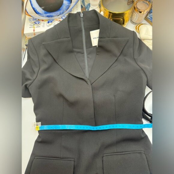 🆕 ROLAND MOURET 🧿 NWOT Belted Cady Midi Dress, Black - Sz UK 6 / US 2 - Picture 16 of 16